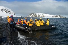09B Disembarking From Zodiac At Aitcho Barrientos Island In South Shetland Islands On Quark Expeditions Antarctica Cruise.jpg